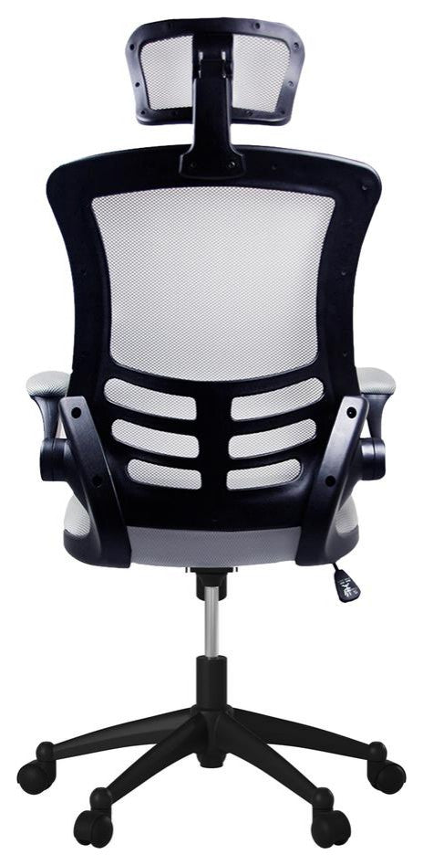 Modern High-Back Mesh Executive Office Chair With Headrest And Flip Up Arms