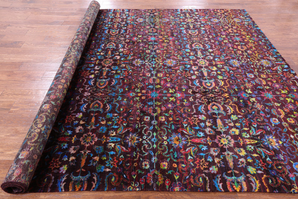 8' 0" X 9' 11" Persian Silk Handmade Rug Q5955