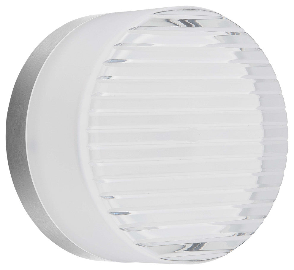 Lucia Wall Sconce-15W-Polished Chrome-Fluted Clear & Frosted Acrylic Diffuser