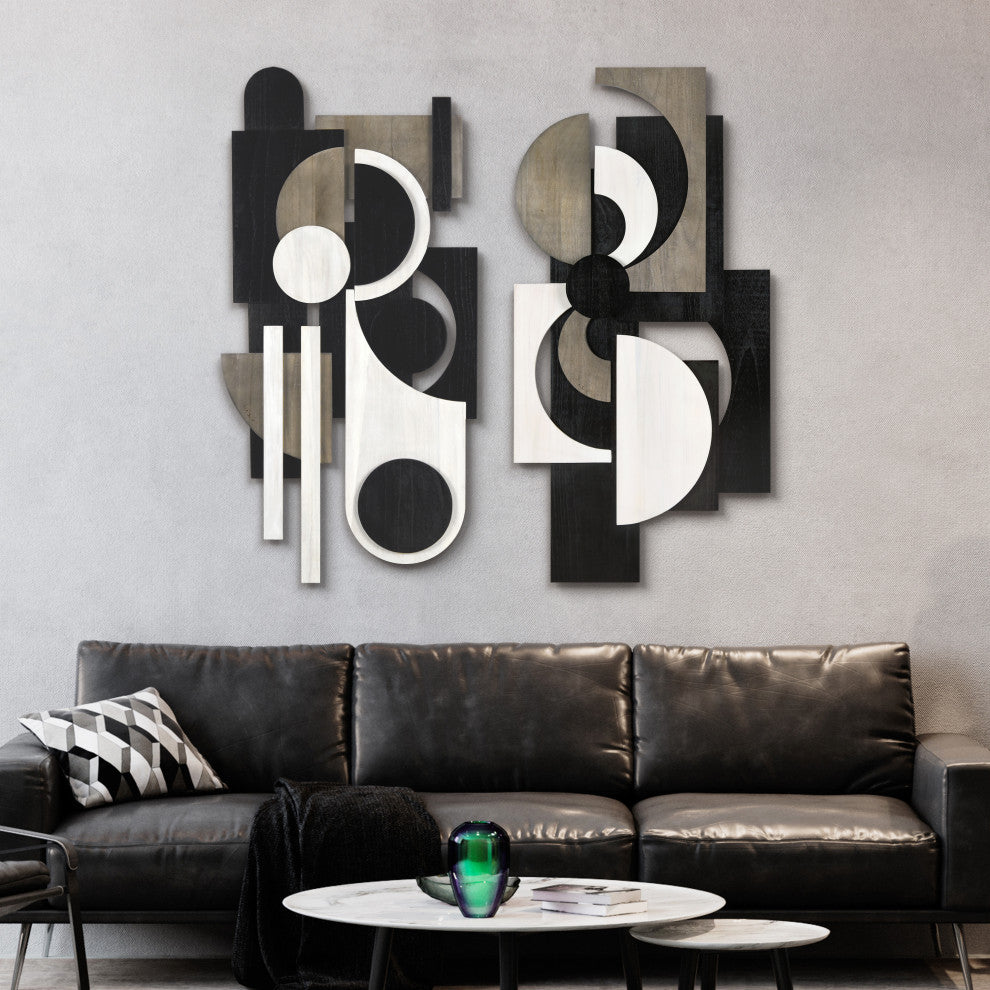 "Luminous Whisper and Dusk" Hand Made Solid Wood Abstracts