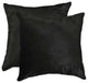 18"x18"x5" Black Torino Cowhide Pillow, Set of 2