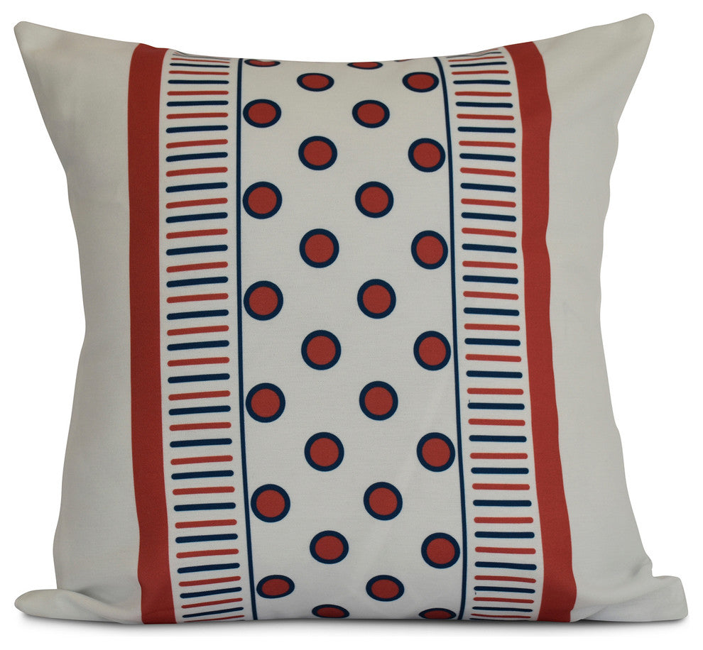 Coral Center Stripe, Stripe Print Pillow, 18"x18"