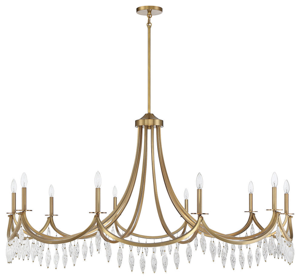 Kameron 10-Light Chandelier, Warm Brass