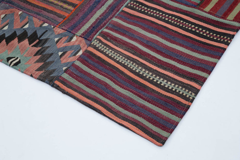 Rug N Carpet - Handmade Oriental 6' 8'' x 9' 10'' Tribal Patchwork Kilim Rug