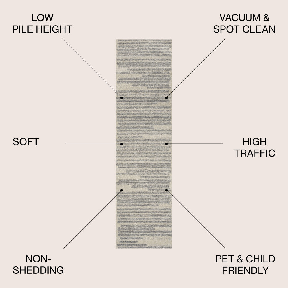 Khalil Modern Berber Stripe Area Rug