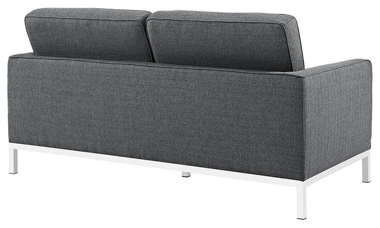 Modway 2-Piece Fabric Loft Living Room Set, Gray