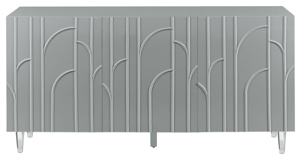 TOV Furniture Deco Grey Lacquer Buffet