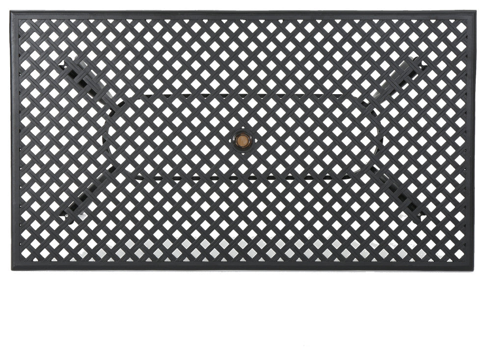 GDF Studio Taylor Cast Aluminum Rectangle Table, Black Sand
