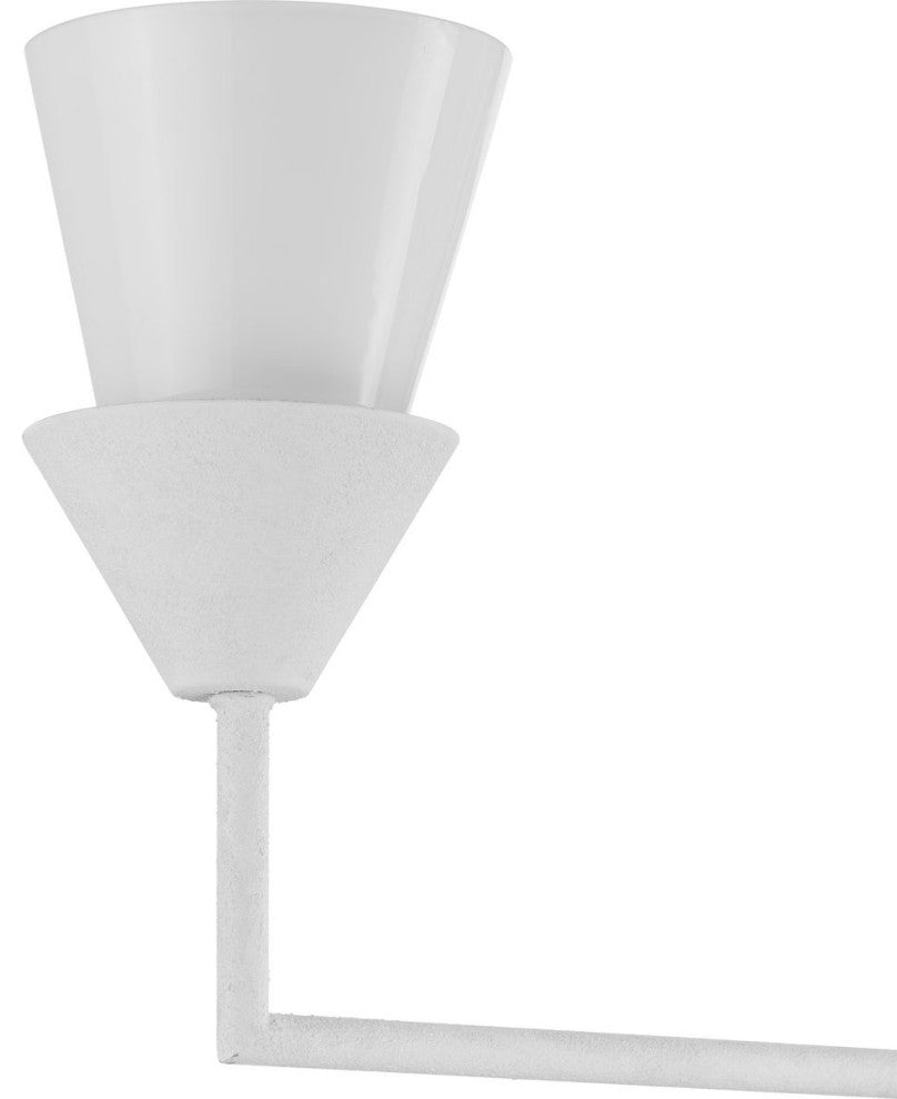 Pinellas Collection 6-Light Island Linear Chandelier Light, White Plaster