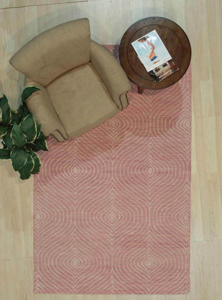 Hand-Tufted Wool Pink Contemporary Spring 2020 Rug, 5'x8'