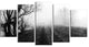 "Black And White Misty Landscape Panorama" Landscape Wall Art, 5 Panels, 60"x32"