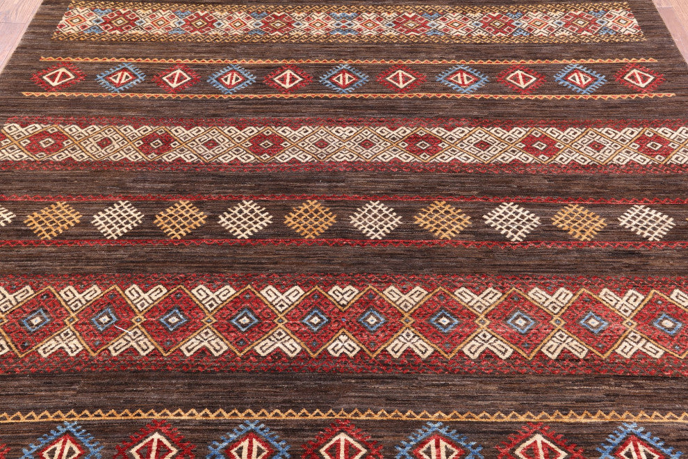 8' 1" X 10' 2" Persian Gabbeh Tribal Handmade Rug Q10205