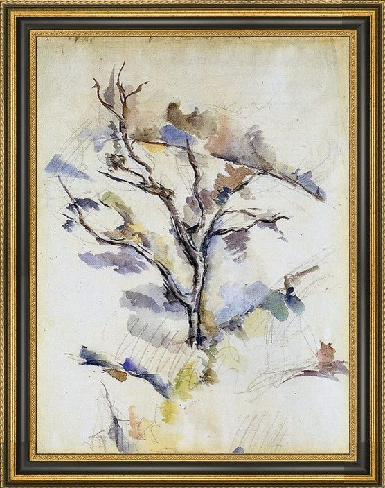 Paul Cezanne The Oak Tree Framed Premium Canvas Print, 21"x28"