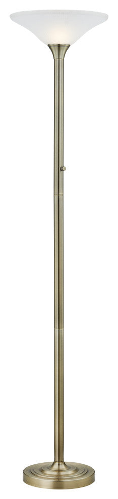 Classic Coordinates, 71" LED Dimmable Torchiere Floor Lamp with Hammered Glass