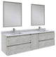 Fresca Formosa Modern 72" Ash Wall Mount Double Sink Vanity, Faucet Fft3111bn