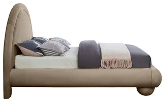 Madrid Upholstered Bed, Taupe, Full, Velvet
