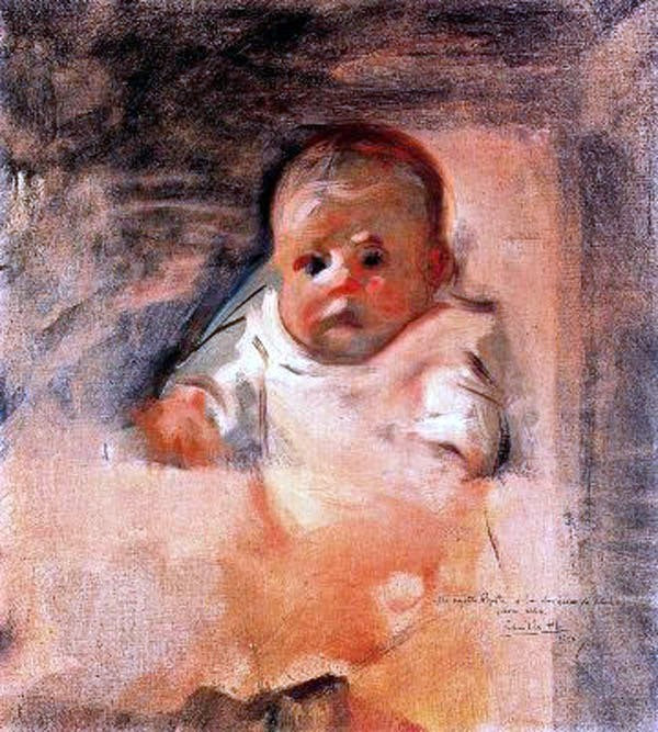 Cecilio Pla y Gallardo Bebe, Gallery Wrapped Canvas Print, 20"x25"