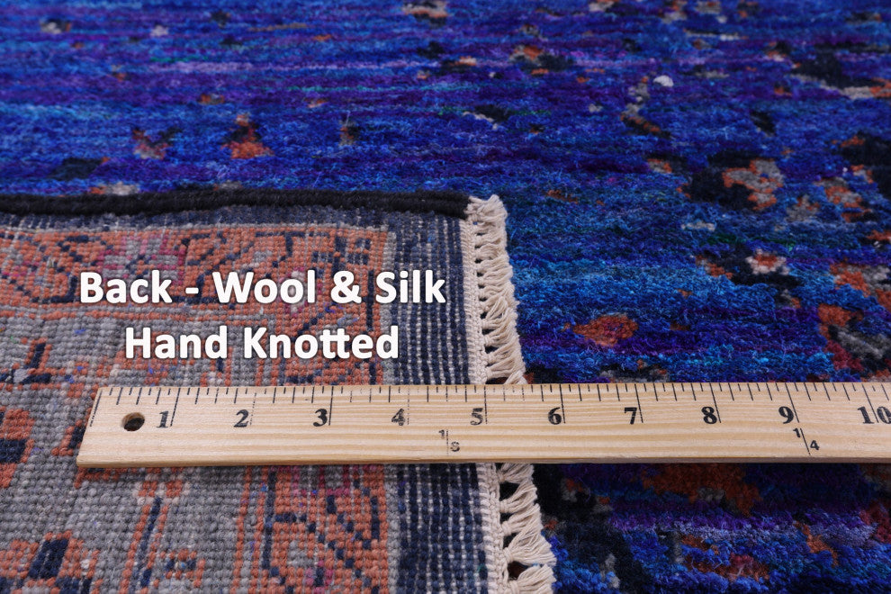 8' 2" X 9' 11" Modern Fine Serapi Hand Knotted Wool & Silk Rug - Q13502