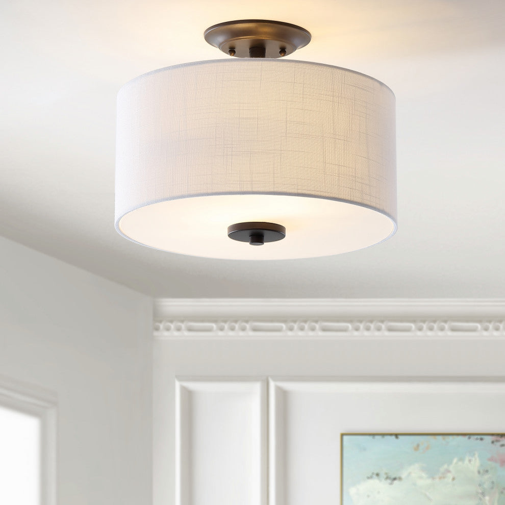 Marc 15" Metal LED Semi-Flush Mount, Oil Rubbed Bronze