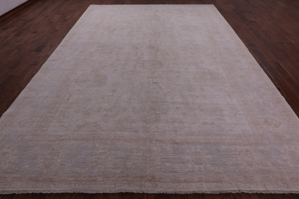 Peshawar White Wash Handmade Wool Rug 10' 0" X 13' 7" Q9590