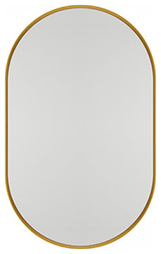 GDF Studio 20"x34" Oval Metal Recessed Bathroom Medicine Cabinet, Gold