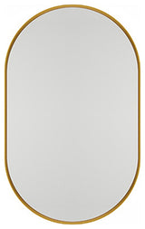 GDF Studio 20"x34" Oval Metal Recessed Bathroom Medicine Cabinet, Gold
