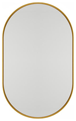 GDF Studio 20"x34" Oval Metal Recessed Bathroom Medicine Cabinet, Gold