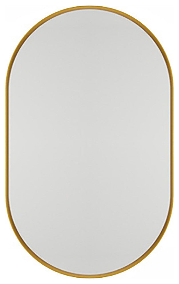 GDF Studio 20"x34" Oval Metal Recessed Bathroom Medicine Cabinet, Gold