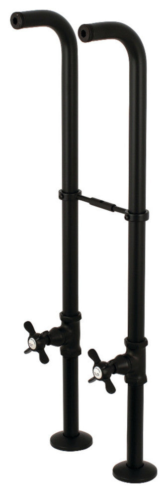 Kingston Brass Freestanding Supply Line With Stop Valve and Handle, Matte Black
