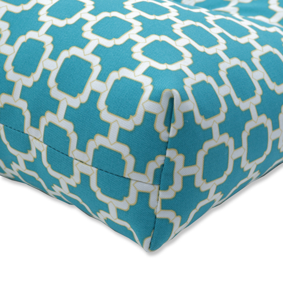 Hockley Teal 48x18" Outdoor Tufted Bench/Swing Cushion