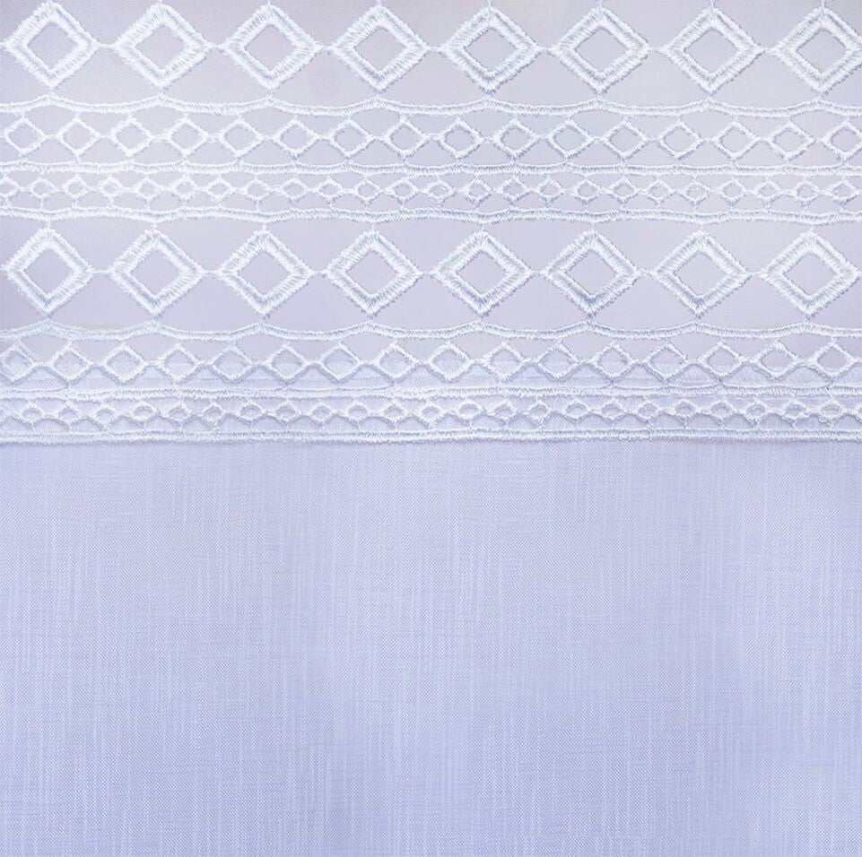 Juliette Crochet Tab Top Sheer Window Panel, White, 52''x108''