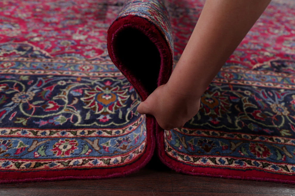Consigned, Oriental Traditional Hand-Knotted Persian Area Rug, Red, 10x13