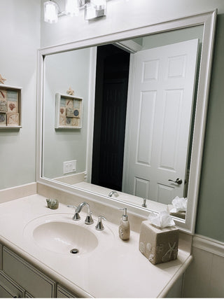 Morgan Framed Wall Mirror, White, 20"x36"