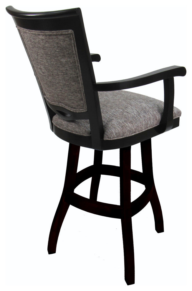 Swivel Wood Counter 26" 30" Extra Tall 34" Bar Stool 400, Mojave Gray and Black, 30"