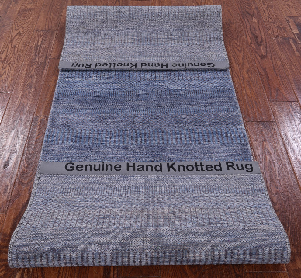 Runner Savannah Grass Wool and Silk Hand Knotted Rug 2' 8" X 7' 10" Q11944