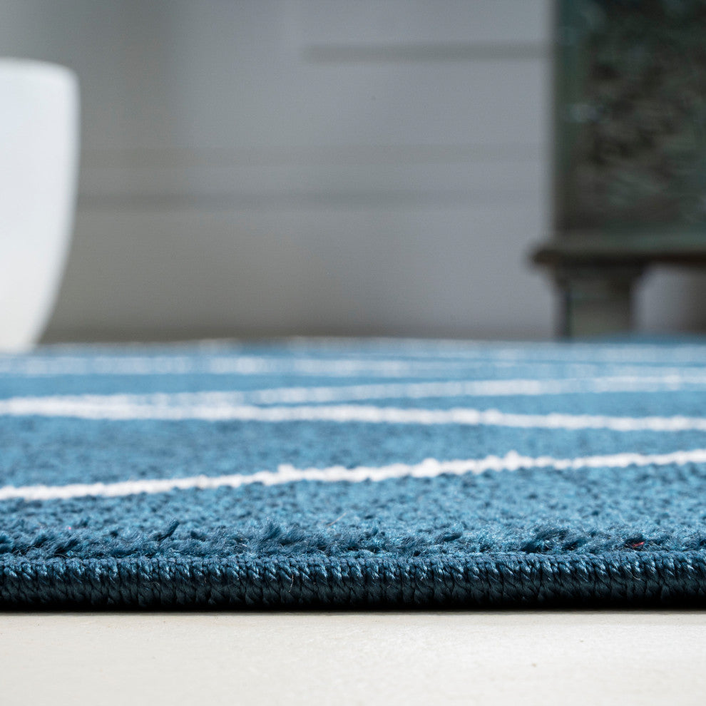 Cole Minimalist Diamond Trellis Navy/White 5'x8' Area Rug