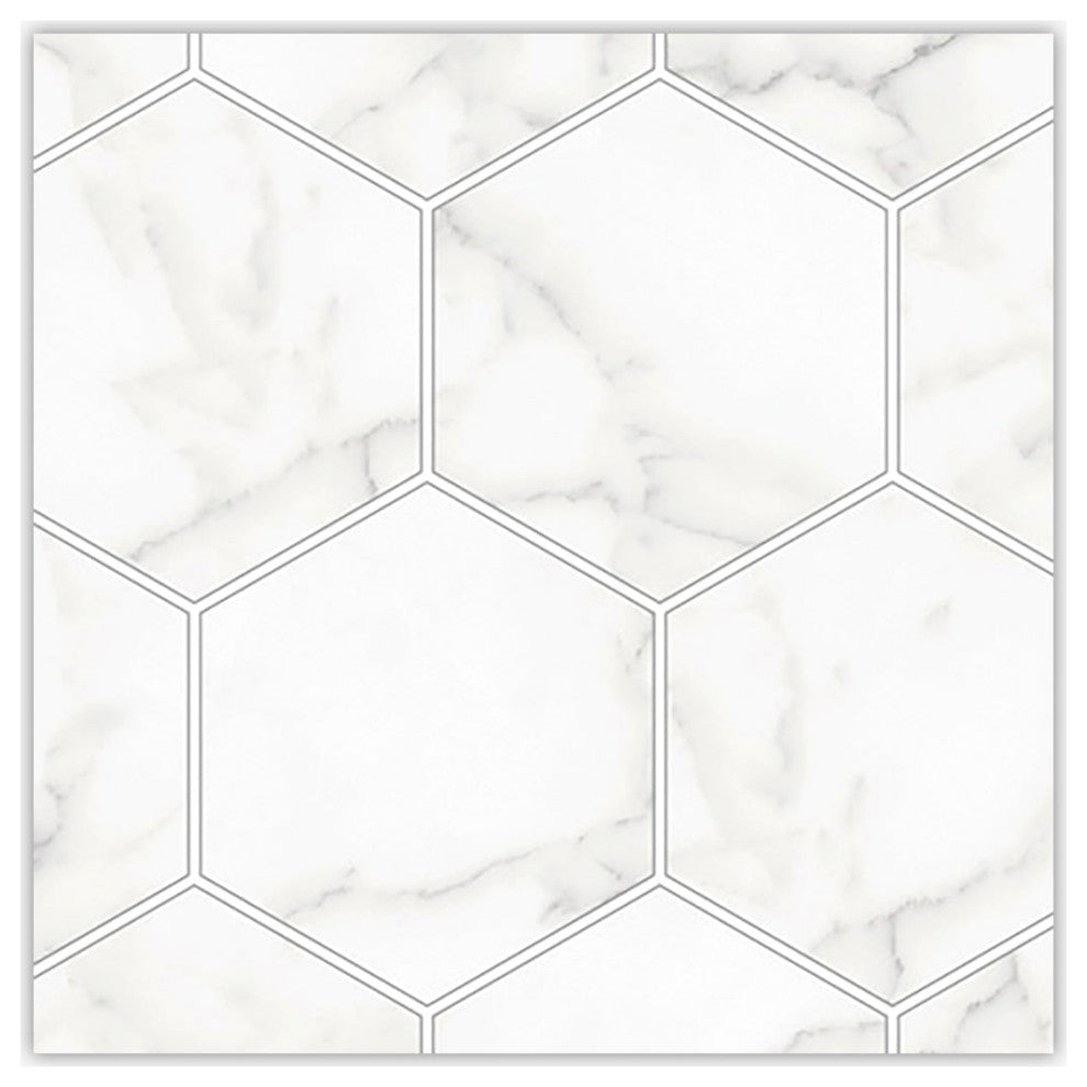 Core White Polished 3" Hexagon Porcelain Mosaic