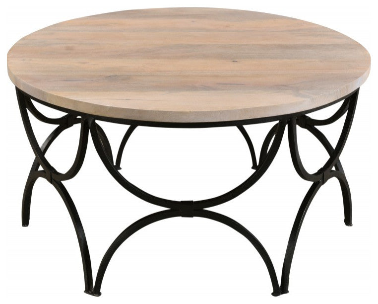 Round Retro Modern Iron Coffee Table