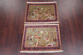 Consigned, Persian Tabriz Novelty Handmade Oriental Area Rug, Green, 2'1"X2'10"