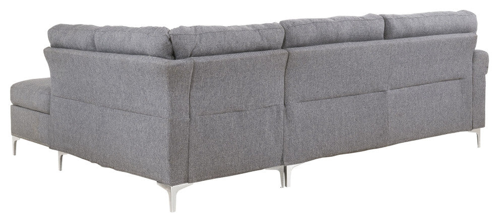 Melvyn Sectional Sofa, Gray Fabric