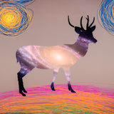 Abstract Deer Art Print, Black Frame, Type B