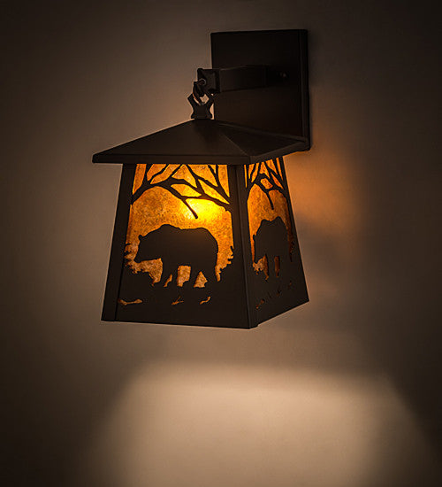 7W Black Bear Hanging Wall Sconce