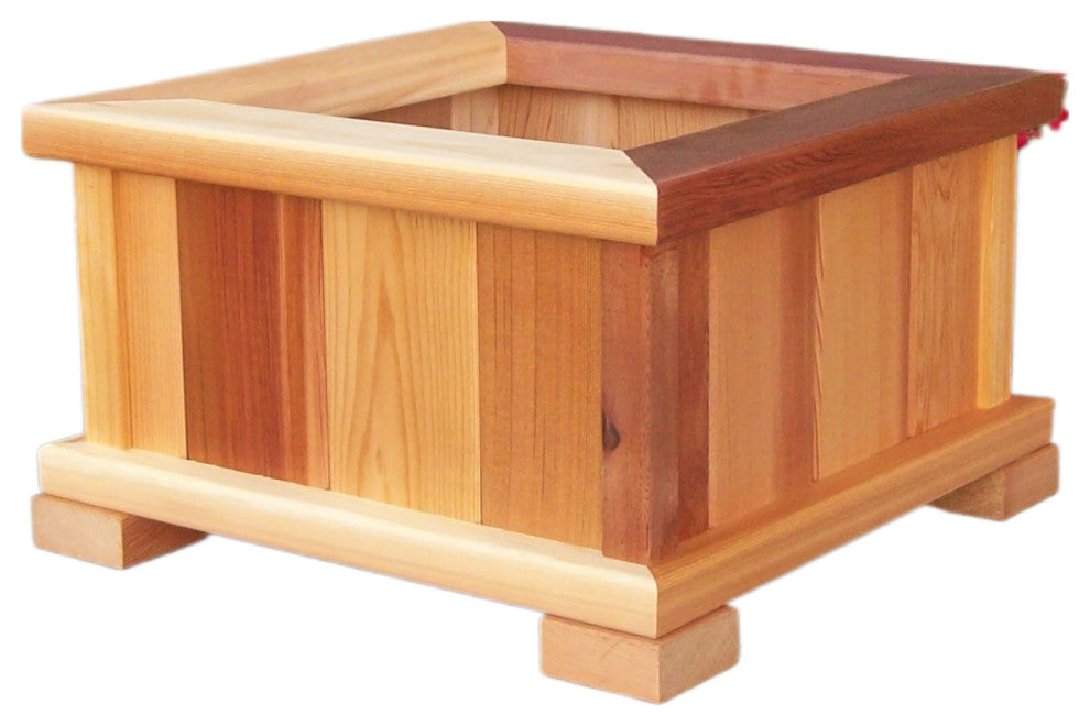Wood Country Patio Planters, Cedar Tone