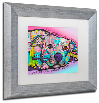 Dean Russo 'Never Break Your Heart' Art, Silver Frame, White Mat, 14x11