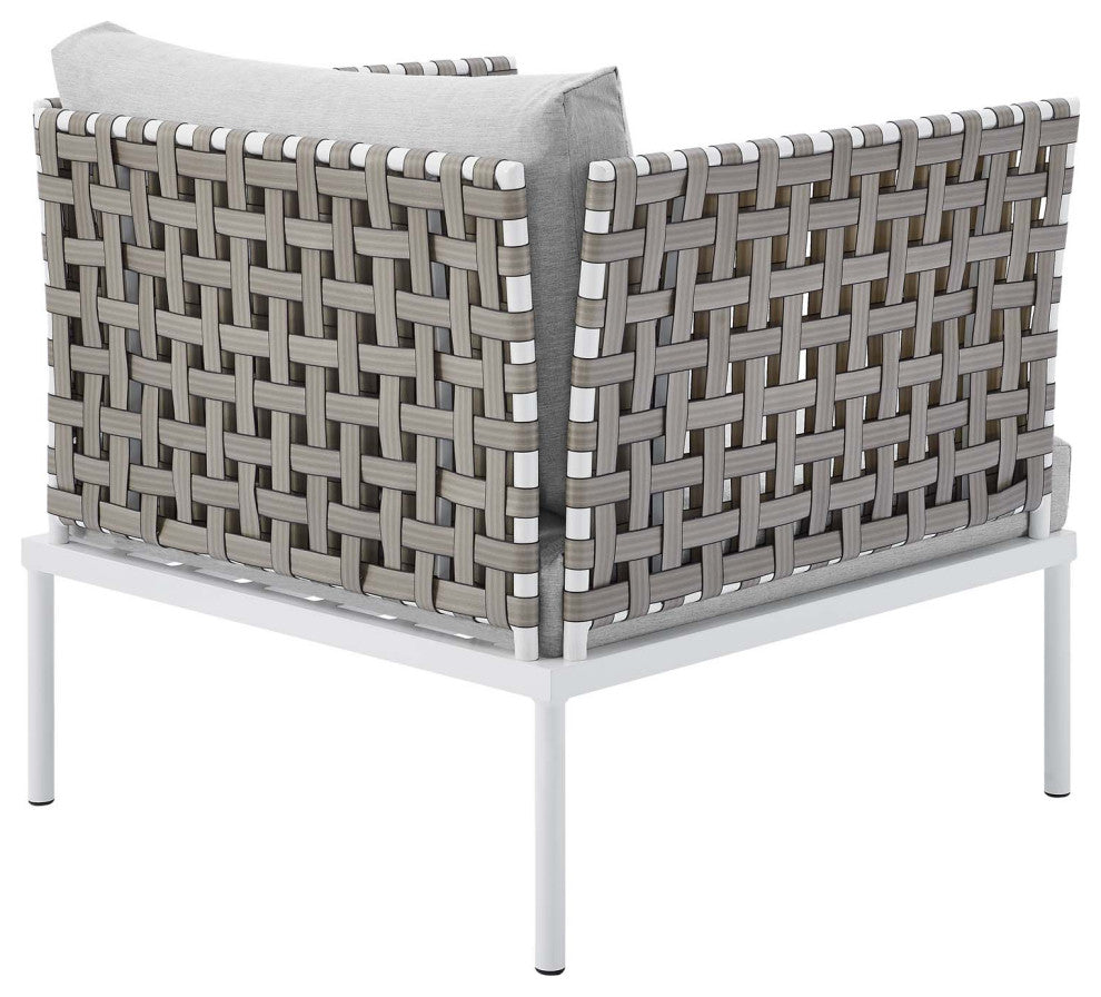 10-Piece Sunbrella Basket Weave Outdoor Patio Aluminum Sectional Sofa Set