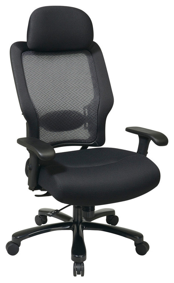 Big and Tall Professional Airgrid Chair Back and Black Mesh Seat