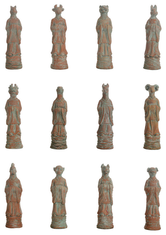 Dann Foley Lifestyle Zodiac Animal Figurines Terracotta Finish Set of 12