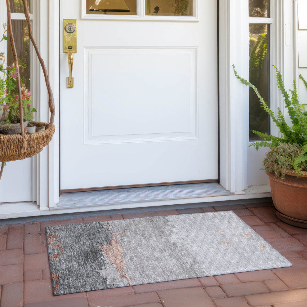 Machine Washable Indoor/Outdoor Chantille ACN1885 Salmon 1'8" x 2'6" Rug