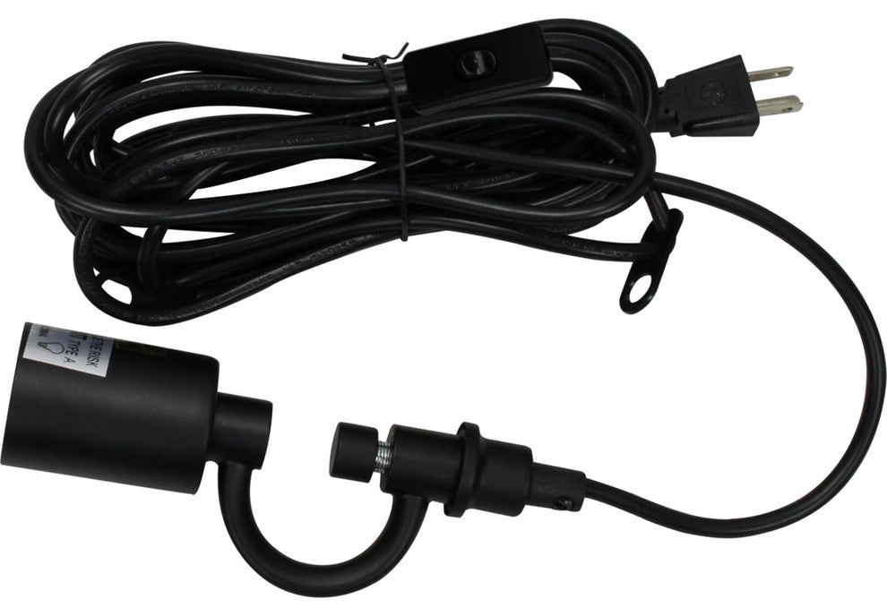 1 Light Swag Plug-In Pendant 6"w Rectangular Textured Oatmeal Shade, 17' Black C