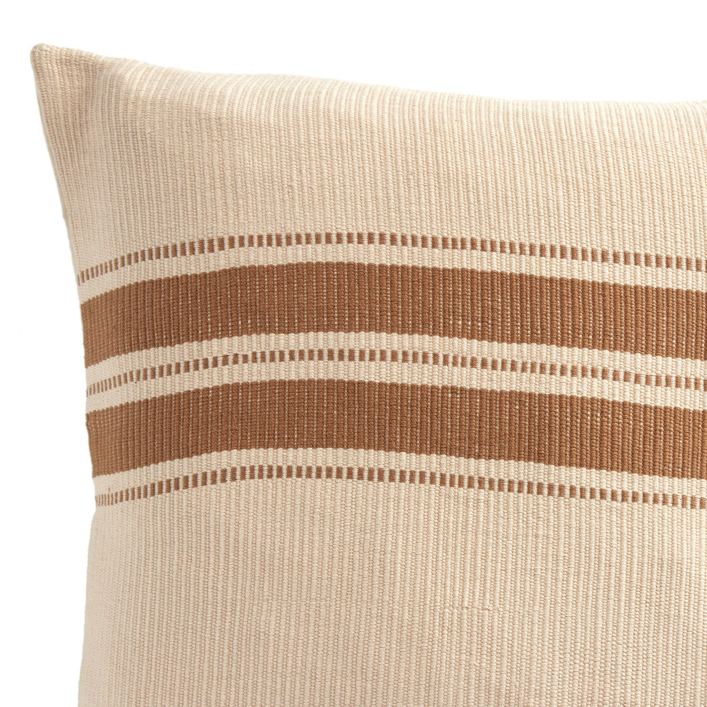 Handwoven Merido Pillow, Beige, 22"x22"